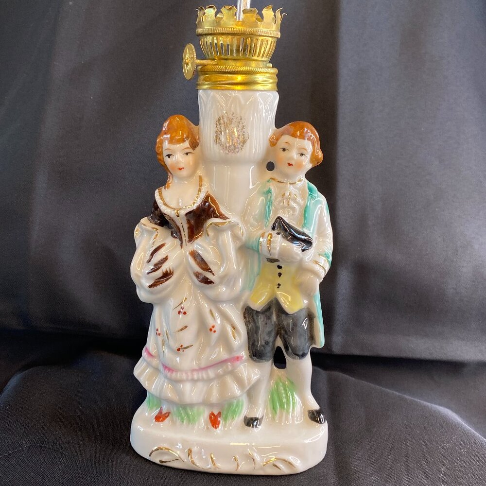 Vintage 1945-1952 Japan Nasco Del Coronado Colonial Porcelain Oil Lamp Base - Picture 12 of 12